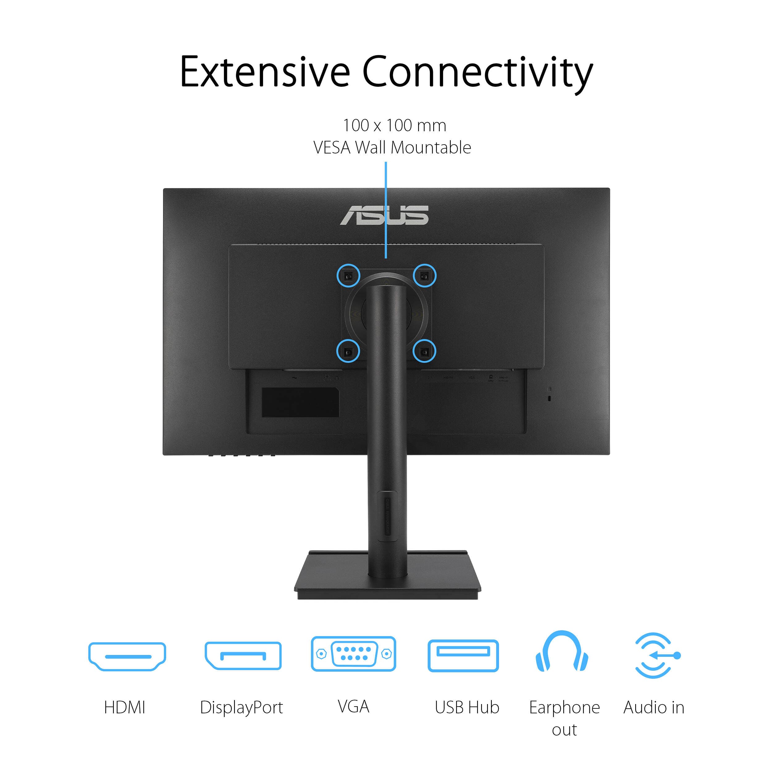 ASUS VA27DQFS 27-inch IPS Full HD monitor with ergonomic stand and VESA support