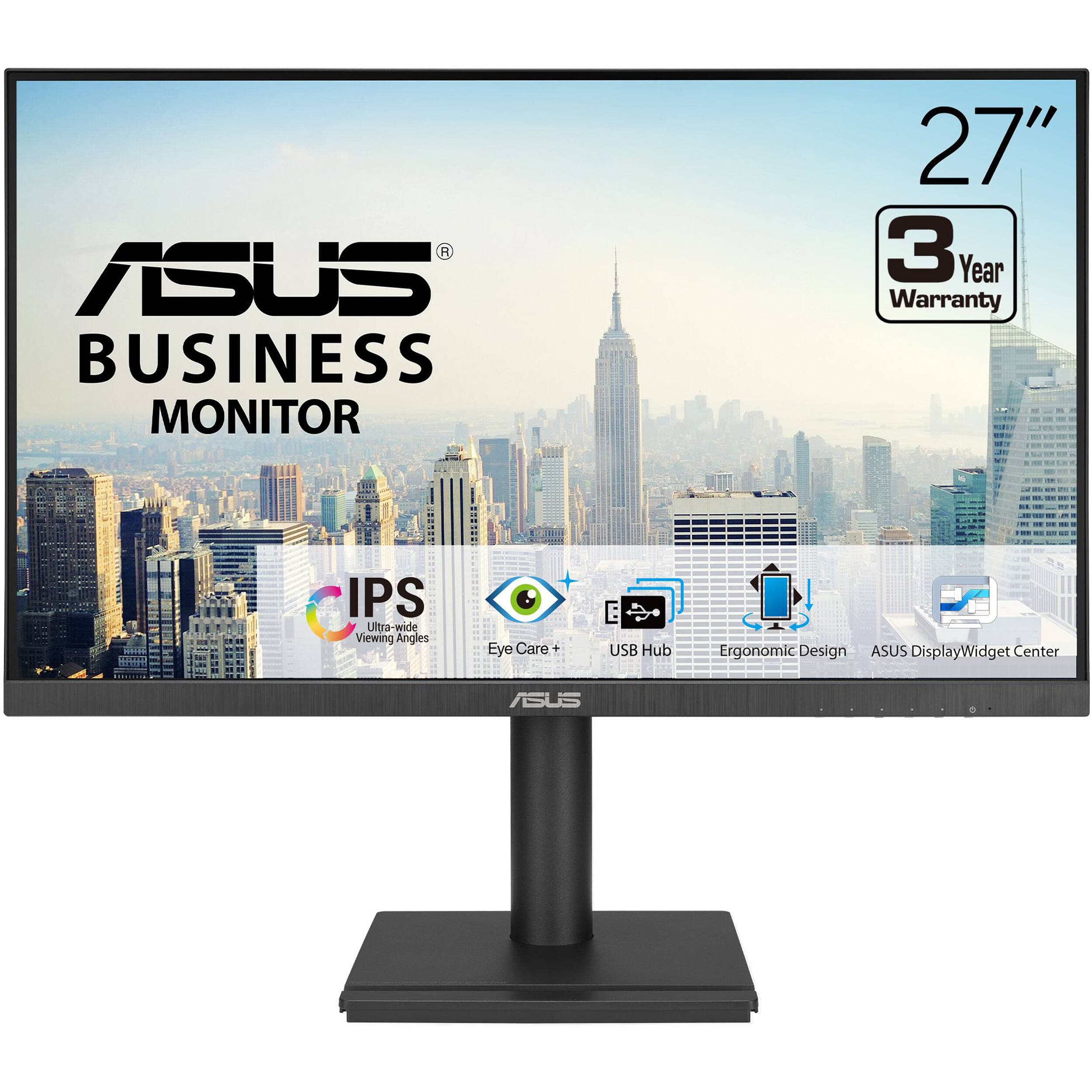 ASUS VA27DQFS 27-inch IPS Full HD monitor with ergonomic stand and VESA support