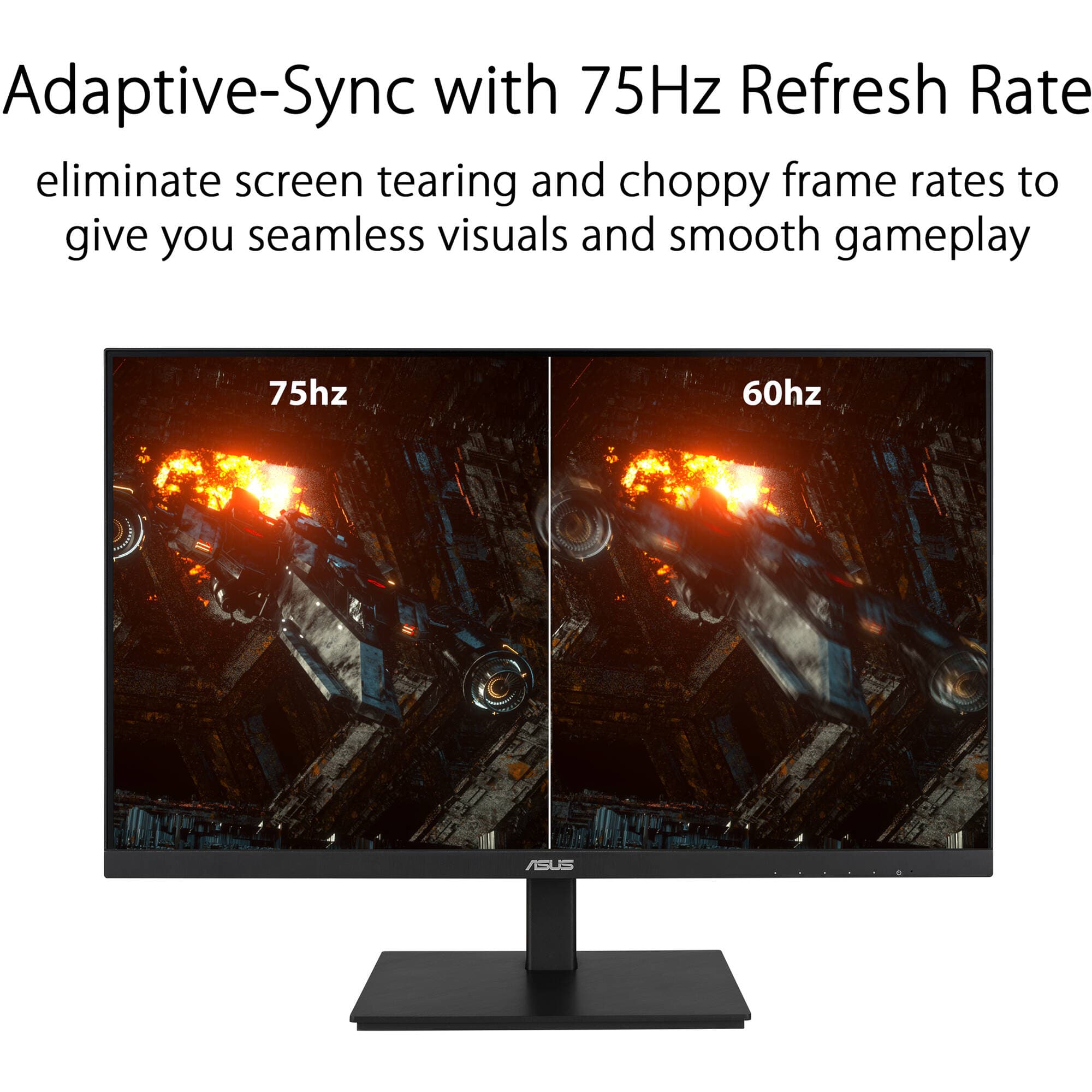 ASUS VA27DQSB 27-inch Full HD IPS monitor with frameless bezel, ergonomic stand, and VESA mount support