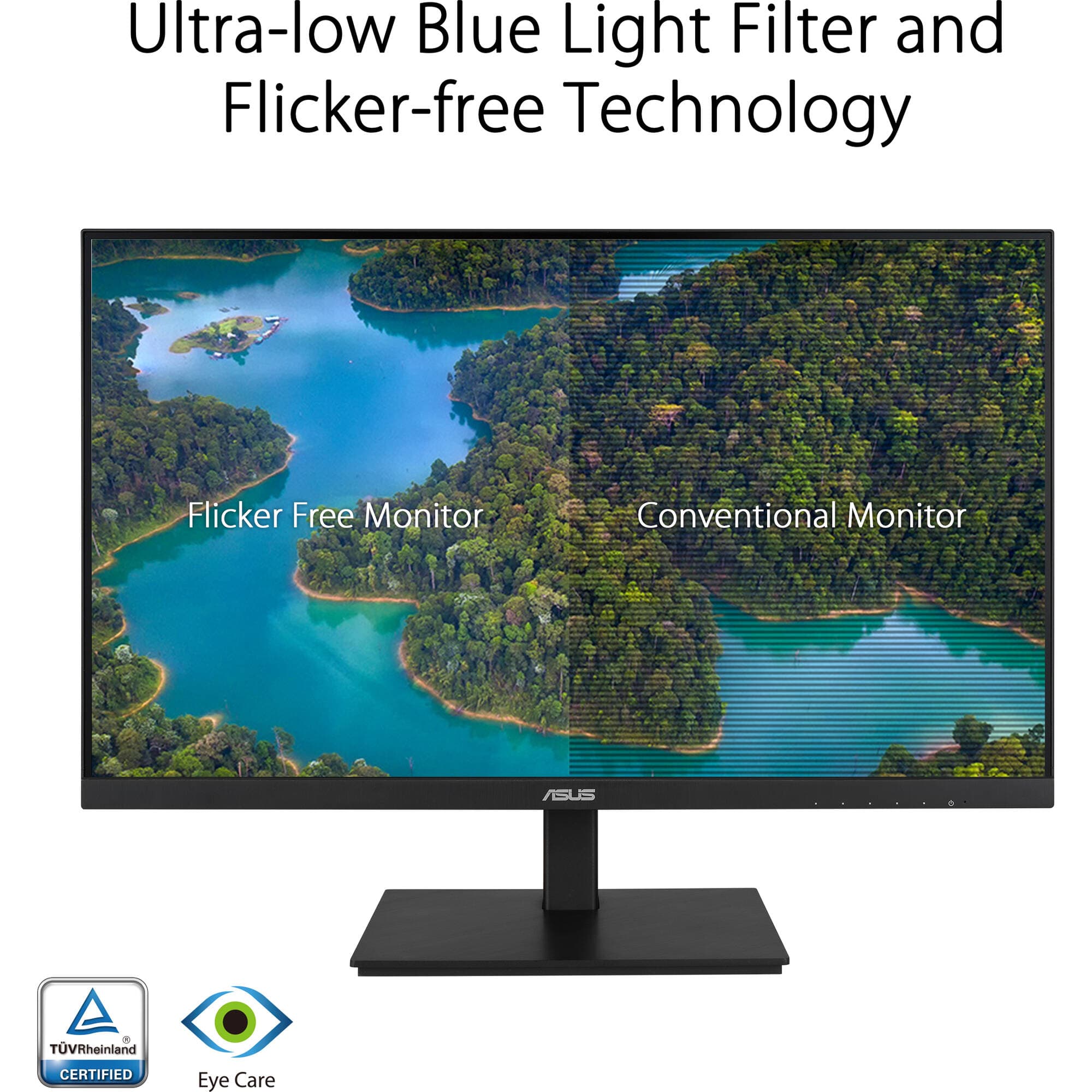 ASUS VA27DQSB 27-inch Full HD IPS monitor with frameless bezel, ergonomic stand, and VESA mount support