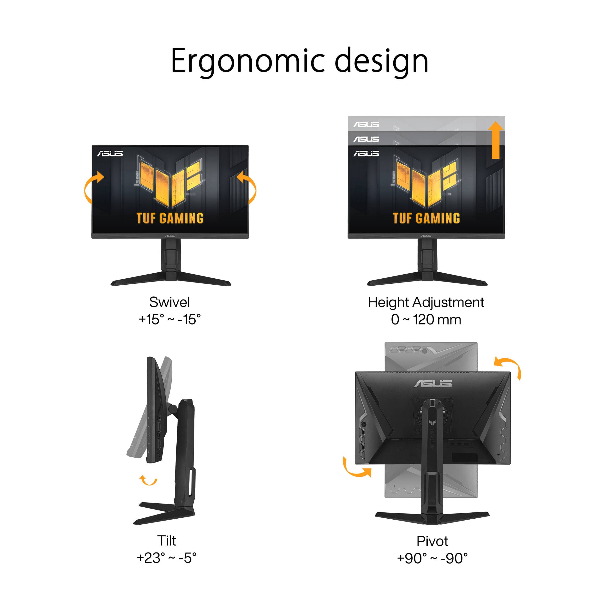 ASUS VG249QL3A 23.8-inch Full HD gaming monitor with slim bezels and height-adjustable stand