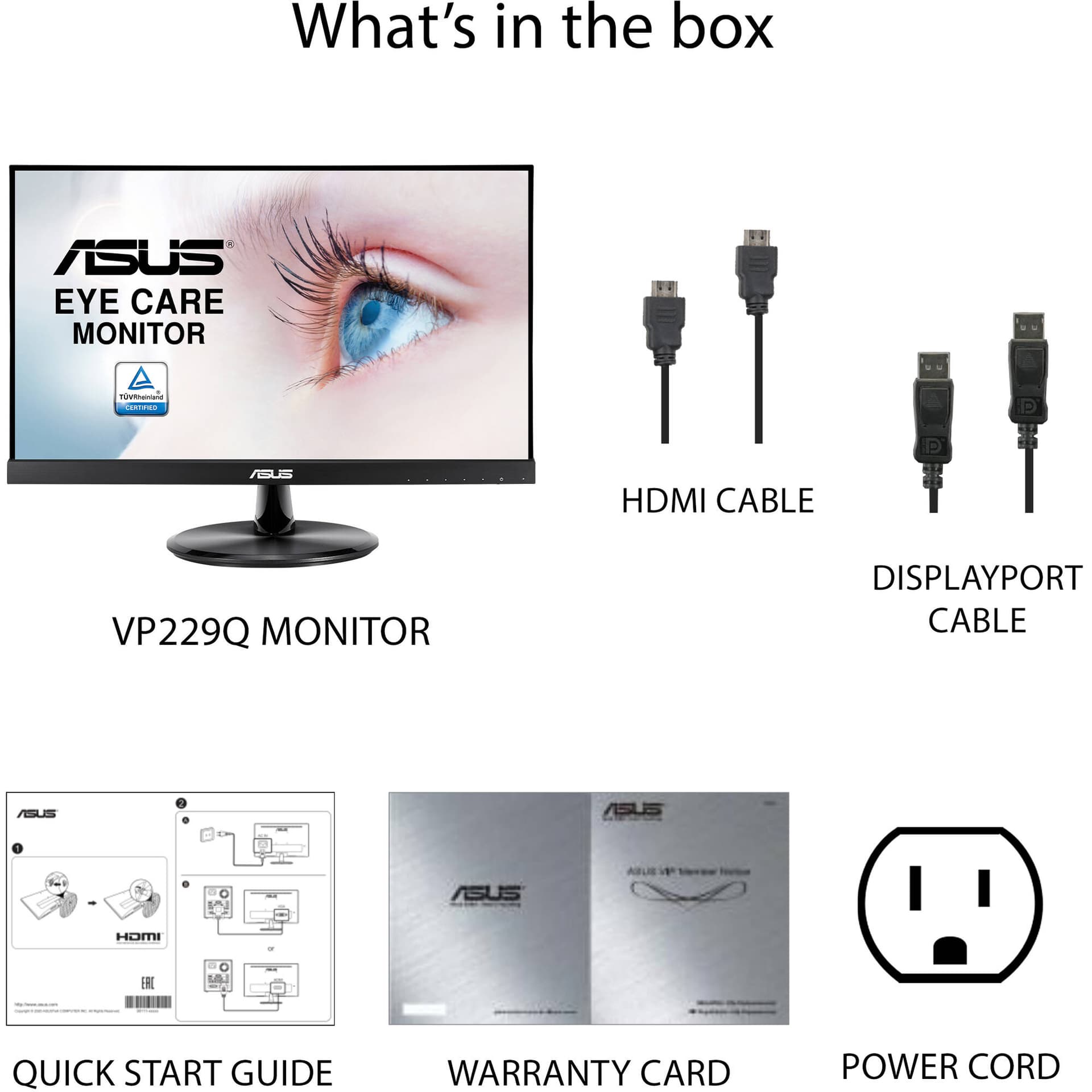 ASUS VP229Q 21.5-inch Full HD IPS monitor with frameless design and VESA mount support