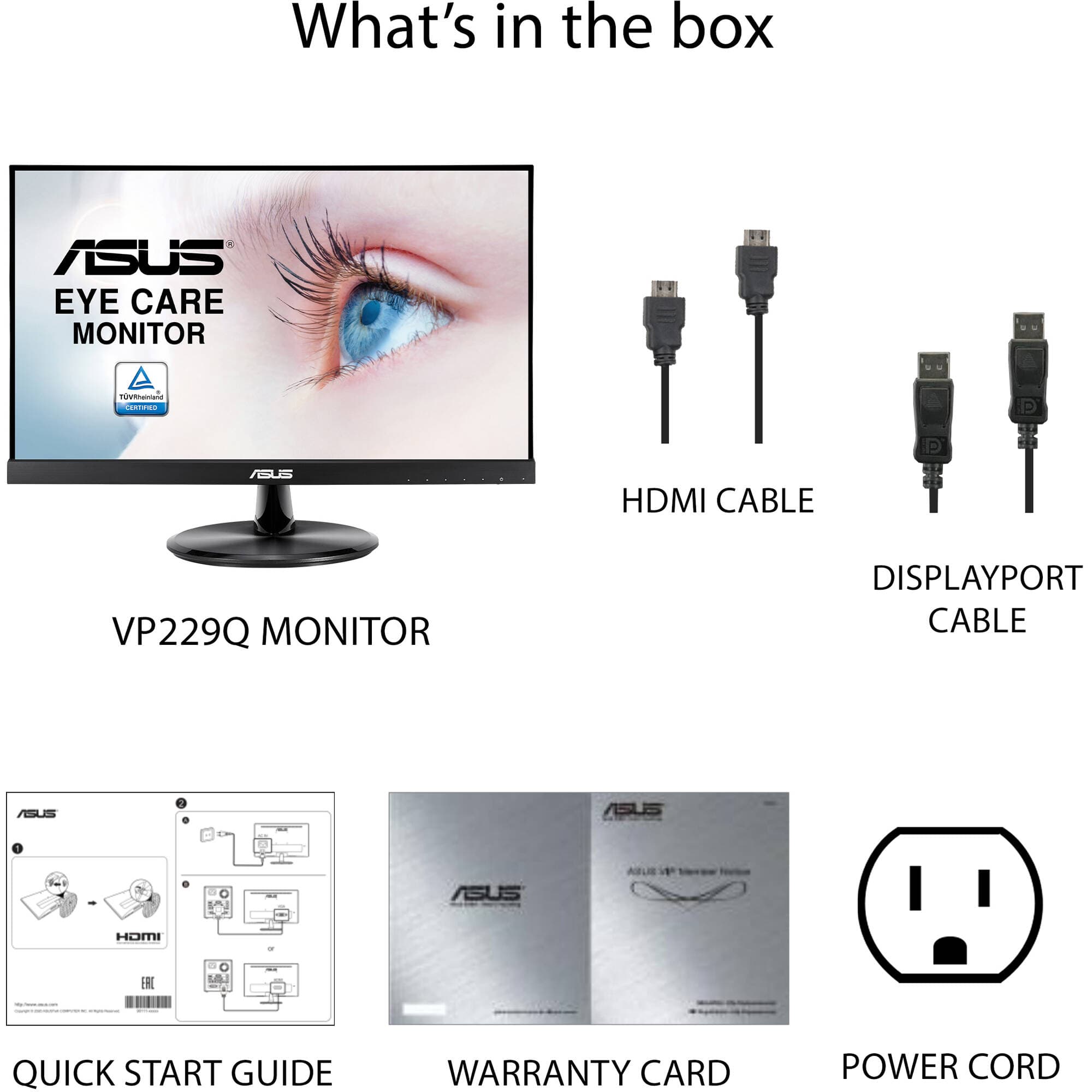 ASUS VP229Q 21.5-inch Full HD IPS monitor with frameless design and VESA mount support