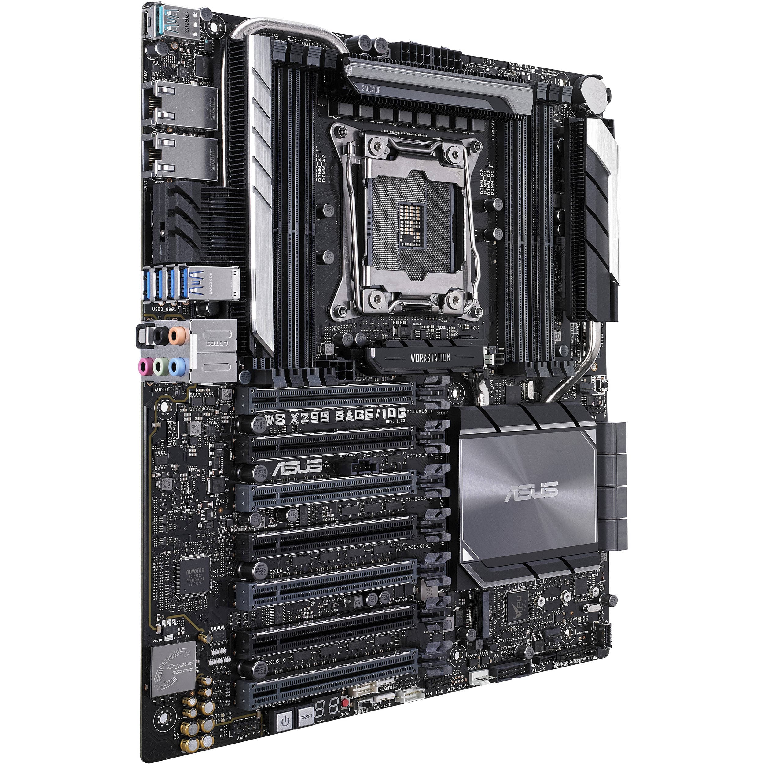 ASUS WS X299 SAGE 10G ATX workstation motherboard for LGA 2066 processors with multi-GPU support