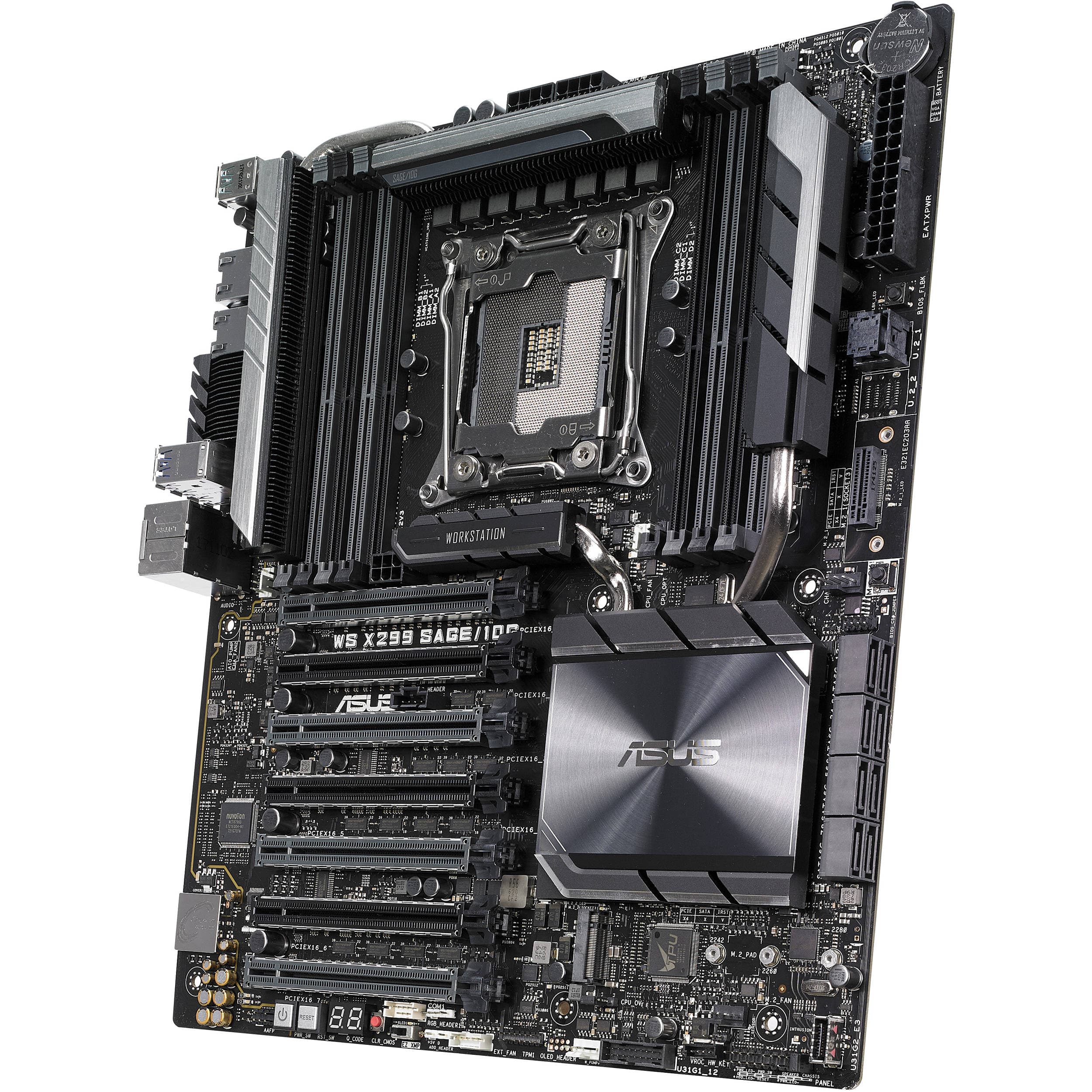 ASUS WS X299 SAGE 10G ATX workstation motherboard for LGA 2066 processors with multi-GPU support