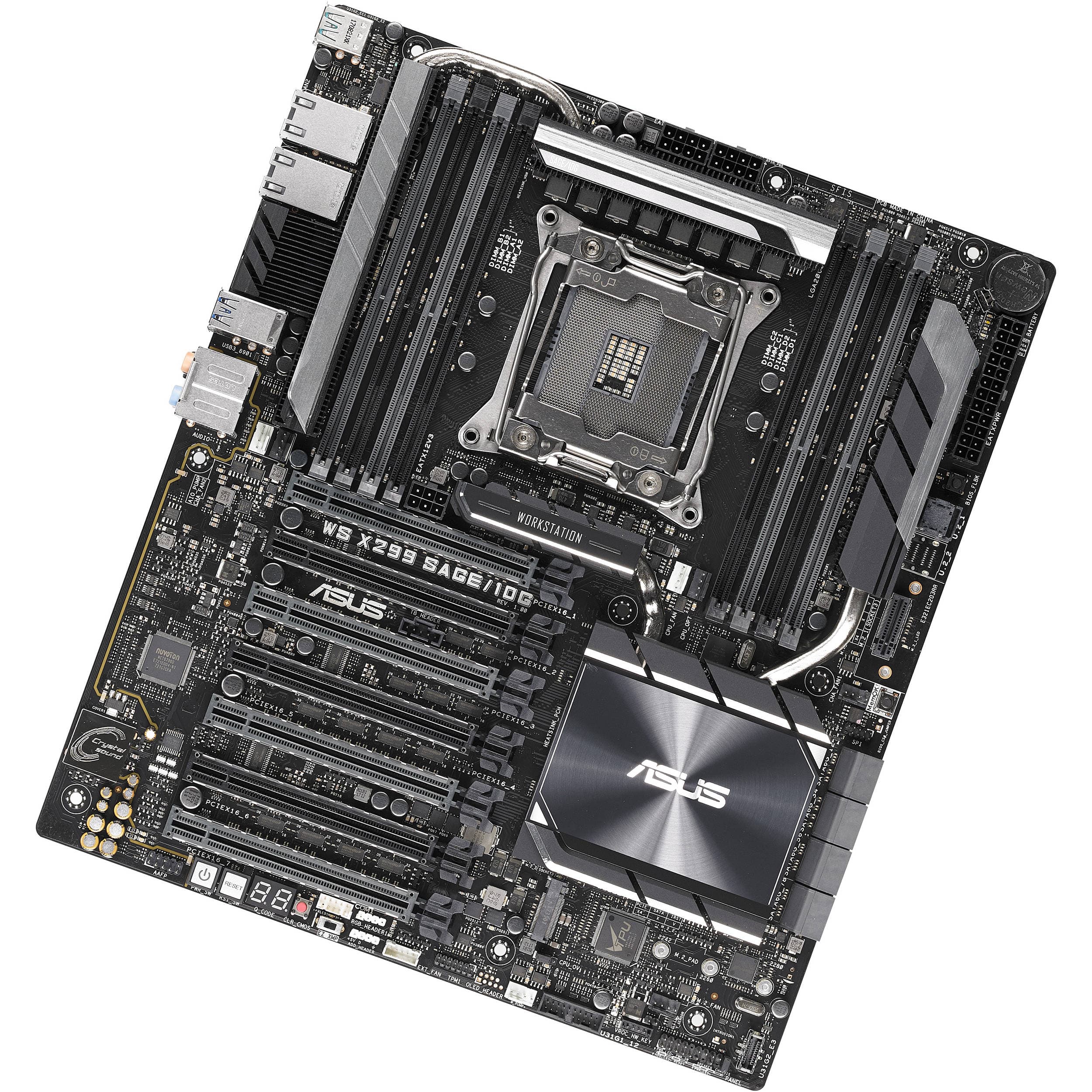 ASUS WS X299 SAGE 10G ATX workstation motherboard for LGA 2066 processors with multi-GPU support
