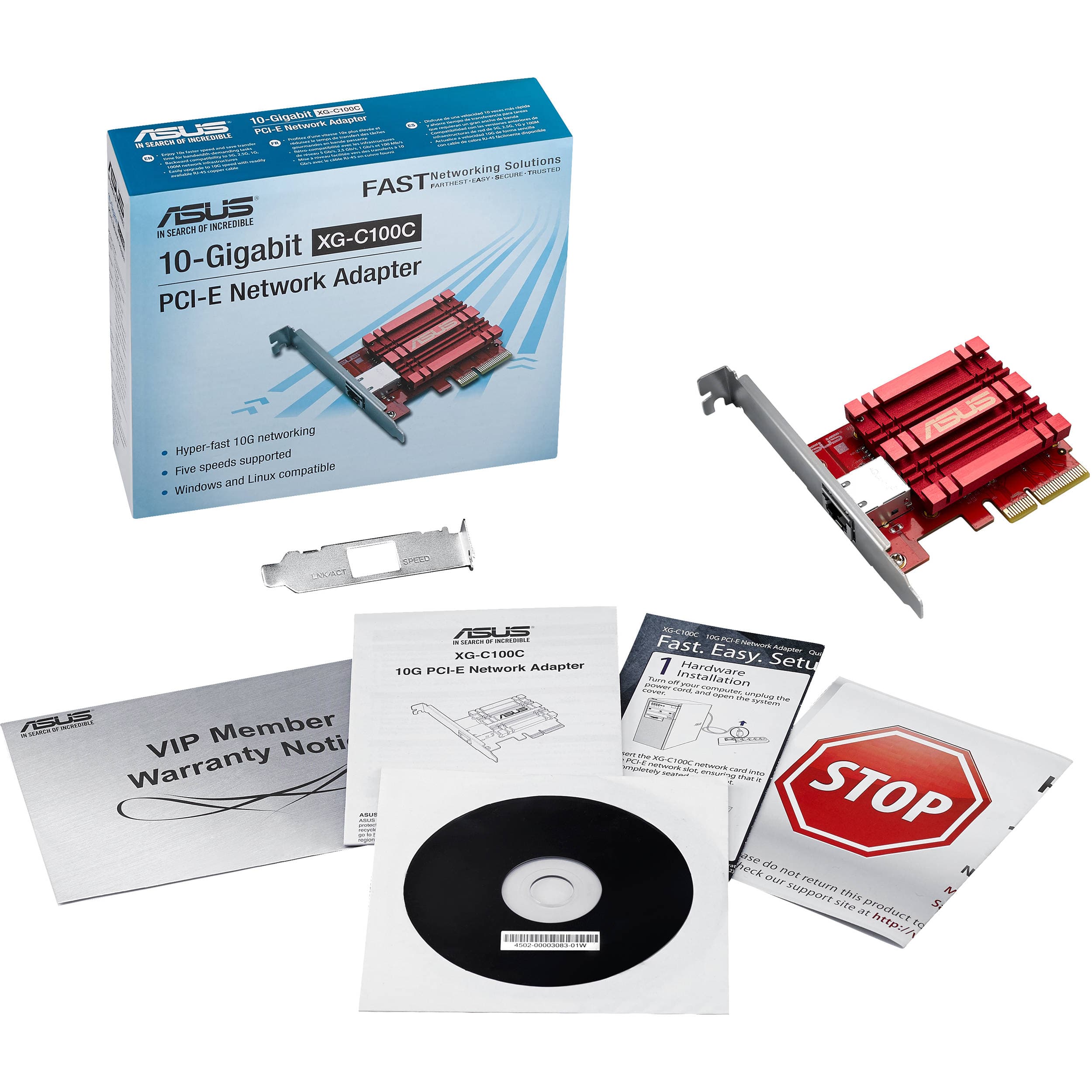 ASUS XG-C100C 10G network adapter PCIe card for desktop 10 GbE