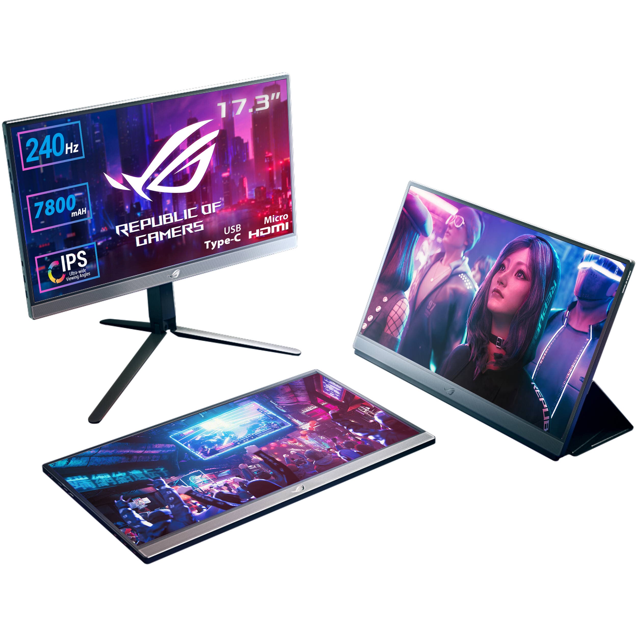 ASUS ROG Strix XG17AHP 17.3" 240 Hz Portable Monitor | Gaming, USB-C