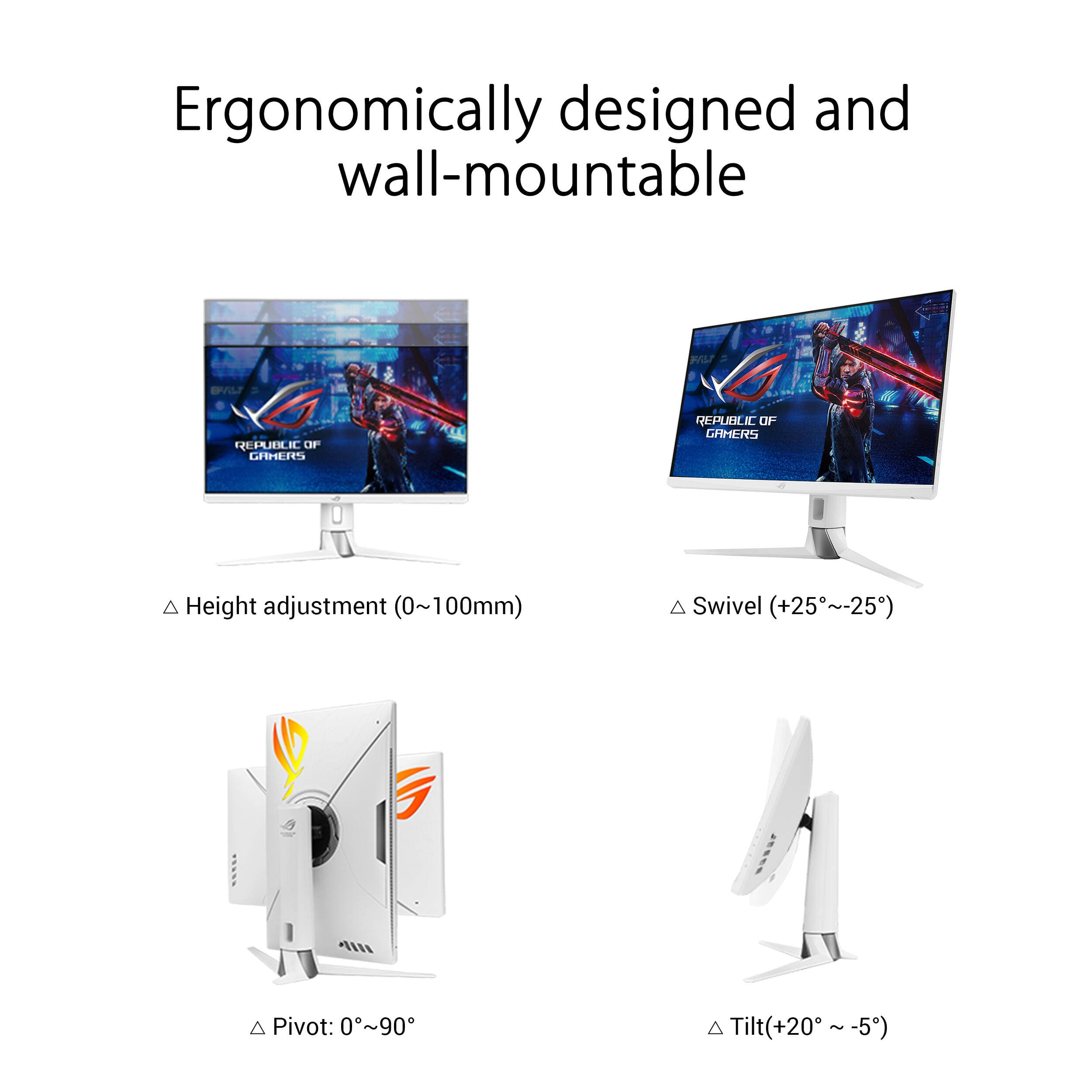 ASUS ROG Strix XG27AQ-W 27-inch WQHD Fast IPS gaming monitor in white