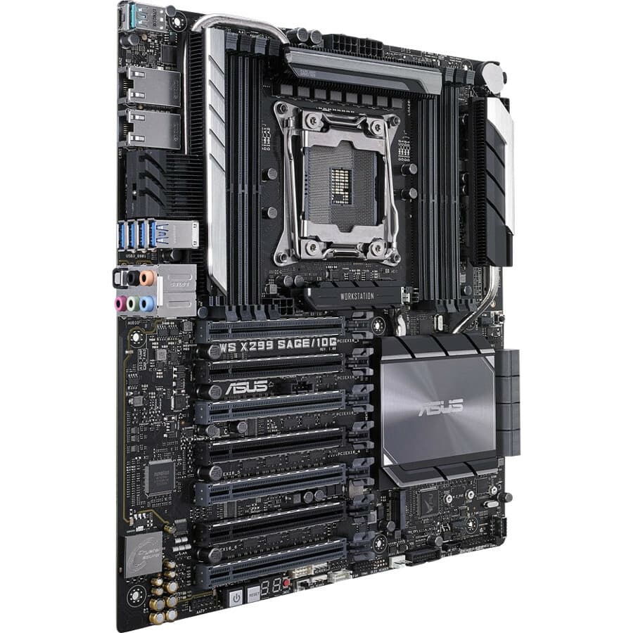 ASUS WS X299 SAGE/10G workstation motherboard with LGA2066 socket and CEB form factor