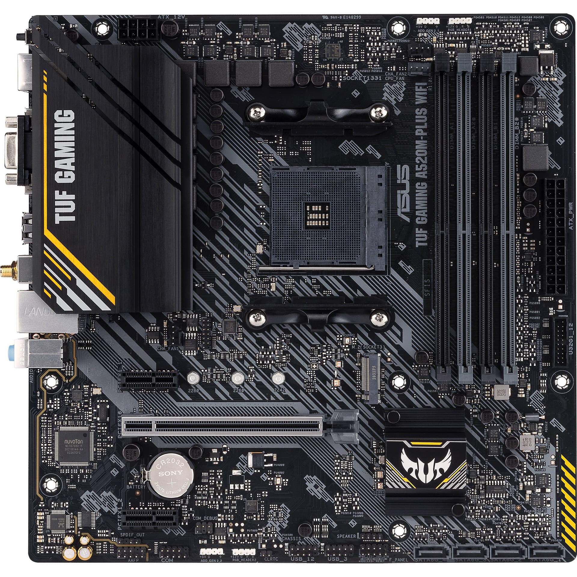 ASUS TUF GAMING A520M-PLUS WiFi micro-ATX AM4 motherboard with integrated Wi-Fi